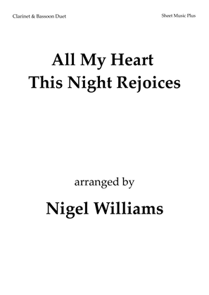 Book cover for All My Heart This Night Rejoices, for Clarinet and Bassoon Duet