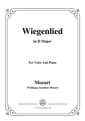 Book cover for Mozart-Wiegenlied,in D Major,for Voice and Piano