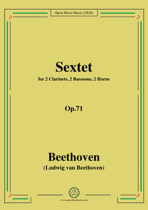 Book cover for Beethoven-Sextet in E flat Major,Op.71,for Winds