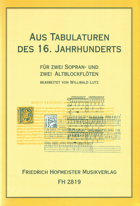 Book cover for Aus Tabulaturen des 16. Jahrhunderts