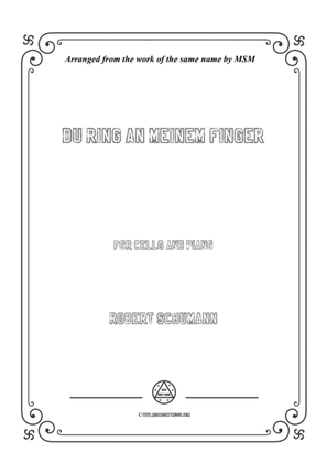 Book cover for Schumann-Du Ring an meinem Finger,for Cello and Piano