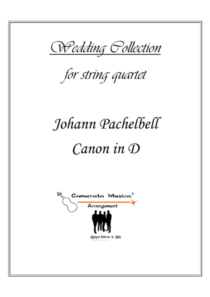 Canon in D-Weddind version for string quartet / optional part for Double Bass image number null