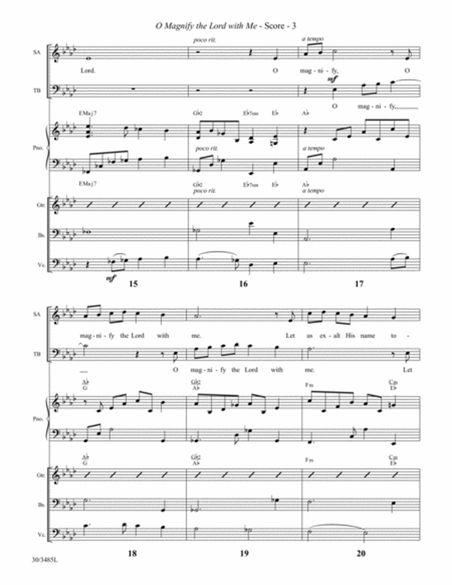 O Magnify the Lord with Me - Instrumental Ensemble Score and Parts