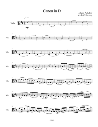 Canon in D (Viola Solo)