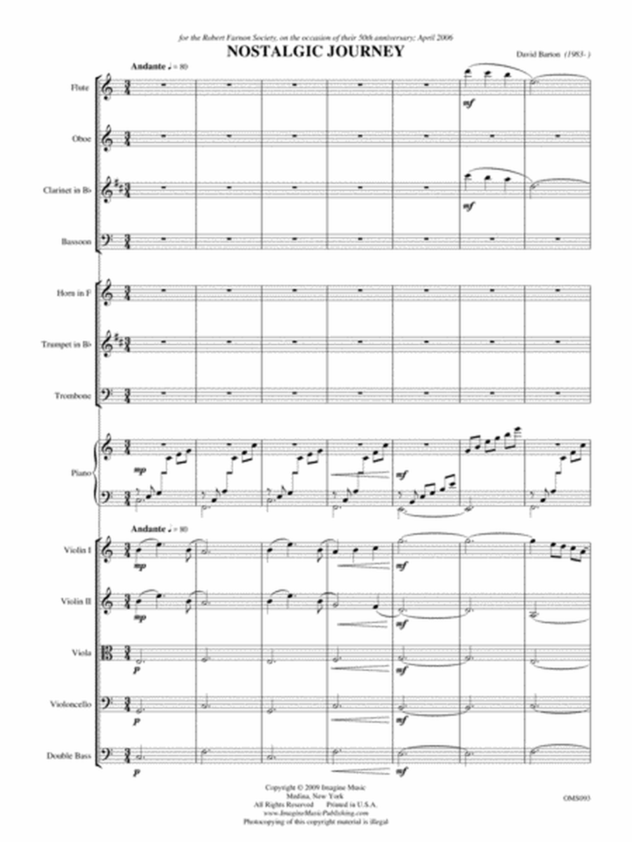 Nostalgic Journey Full Orchestra - Digital Sheet Music