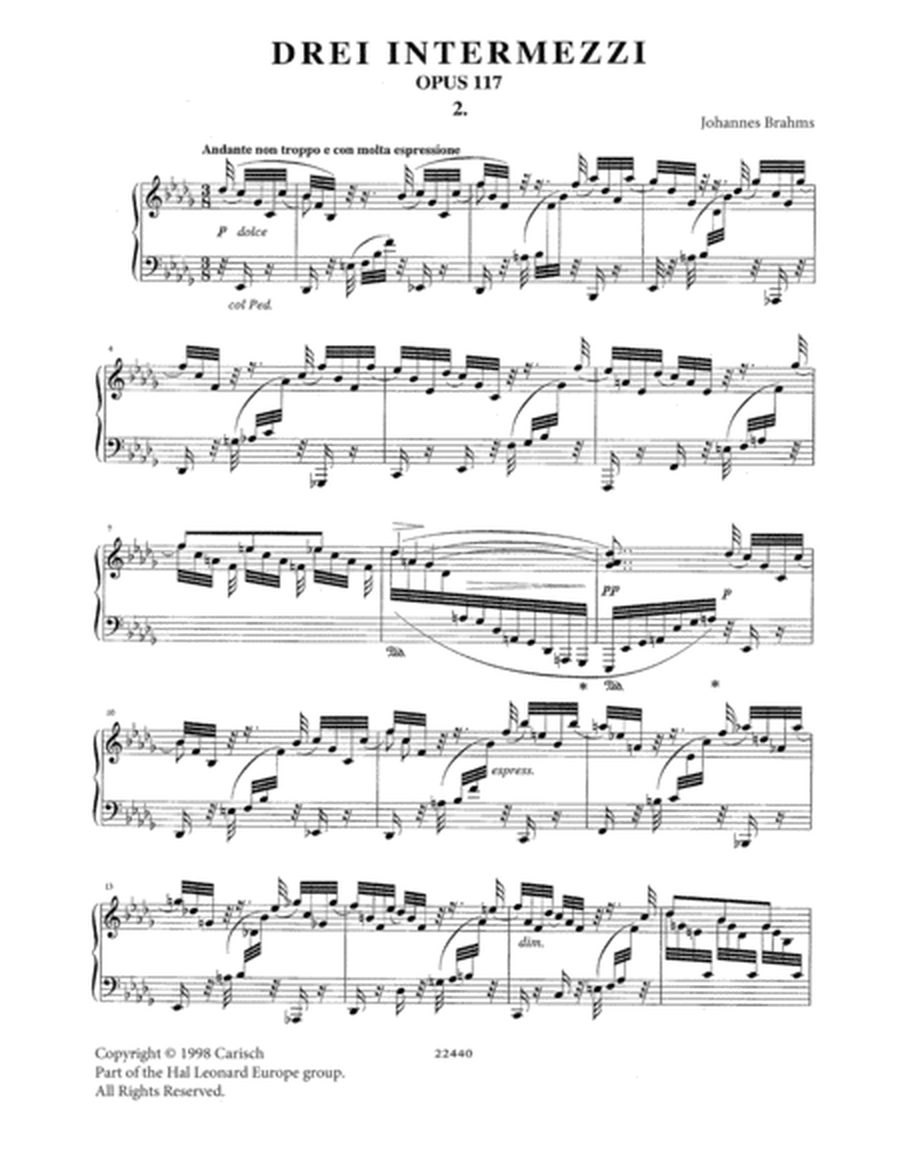 Intermezzo in B Flat Minor Op. 117 No. 2