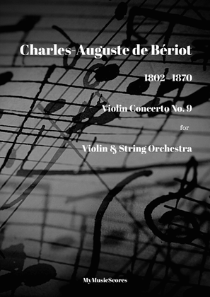 Book cover for Beriot Violin Concerto No 9 for Violin and String Orchestra