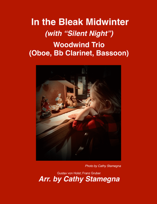 Book cover for In the Bleak Midwinter (with “Silent Night”) Woodwind Trio (Oboe, Bb Clarinet, Bassoon)