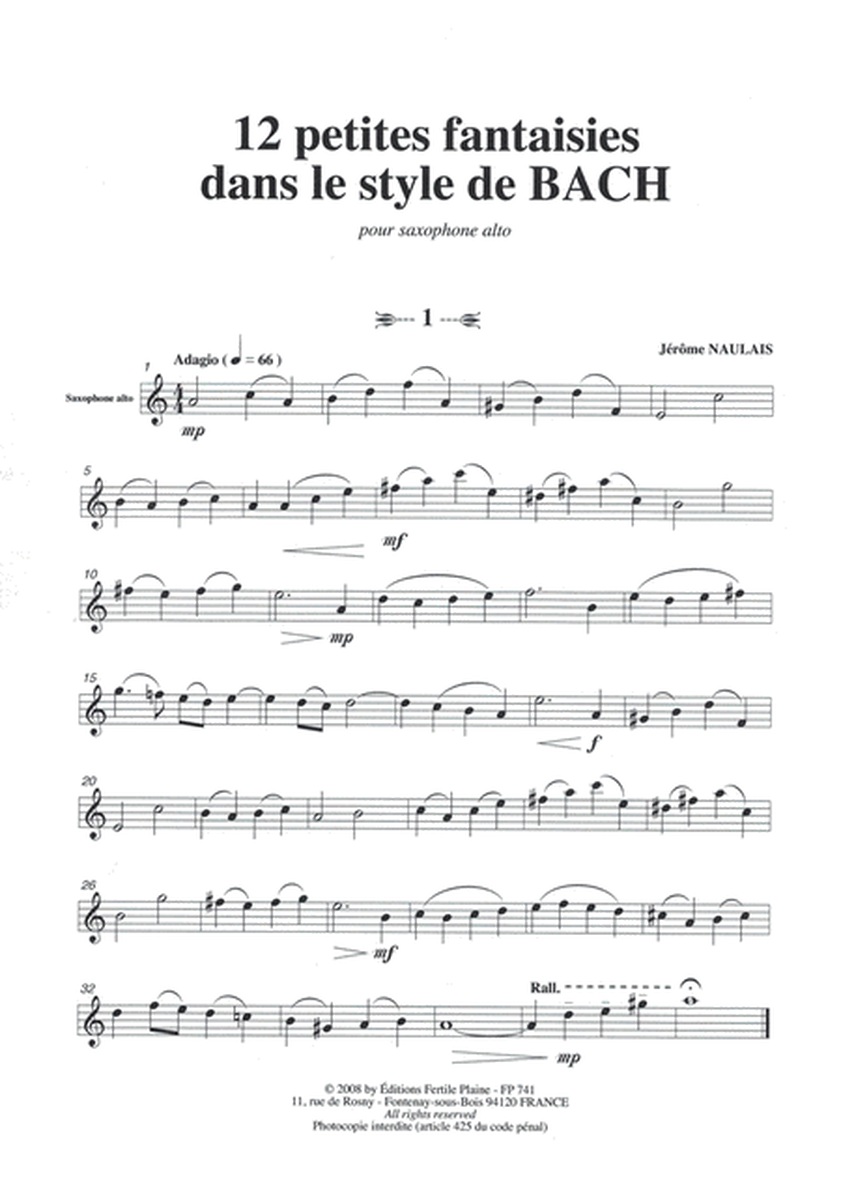 12 Petites Fantaisies Dans Le Style De Bach