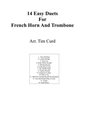 Book cover for 14 Easy Duets For French Horn And Trombone