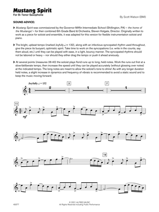 Mustang Spirit (Sound Innovations Soloist, Tenor Sax)