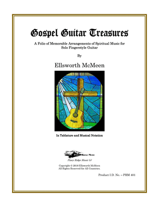 Book cover for Gospel Guitar Treasures (100+ pages; spiritual music for fingerstyle guitar)
