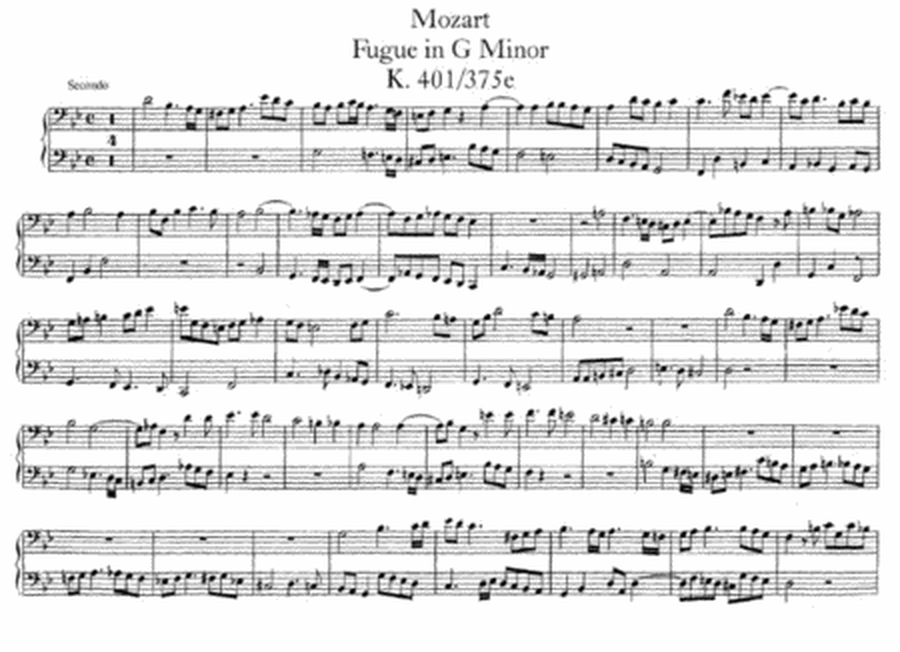 W. A. Mozart - Fugue in G Minor, K. 401,375e (piano duet)