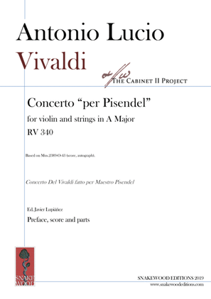 Book cover for Vivaldi – Violin Concerto in A major "per Pisendel" RV 340