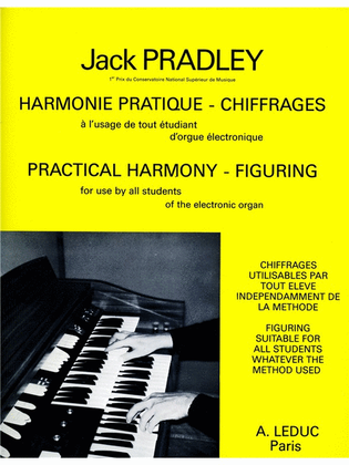 Book cover for Pradley Harmonie Pratique Chiffrage Electric Organ Book