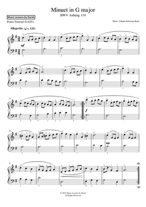 Book cover for Minuet in G major (EASY PIANO) BWV Anhang 114 [Johann Sebastian Bach]