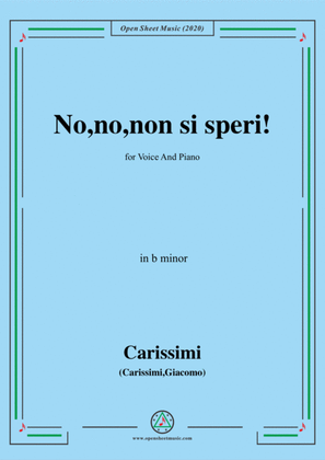 Book cover for Carissimi-No,no,non si speri,in b minor,for Voice and Piano