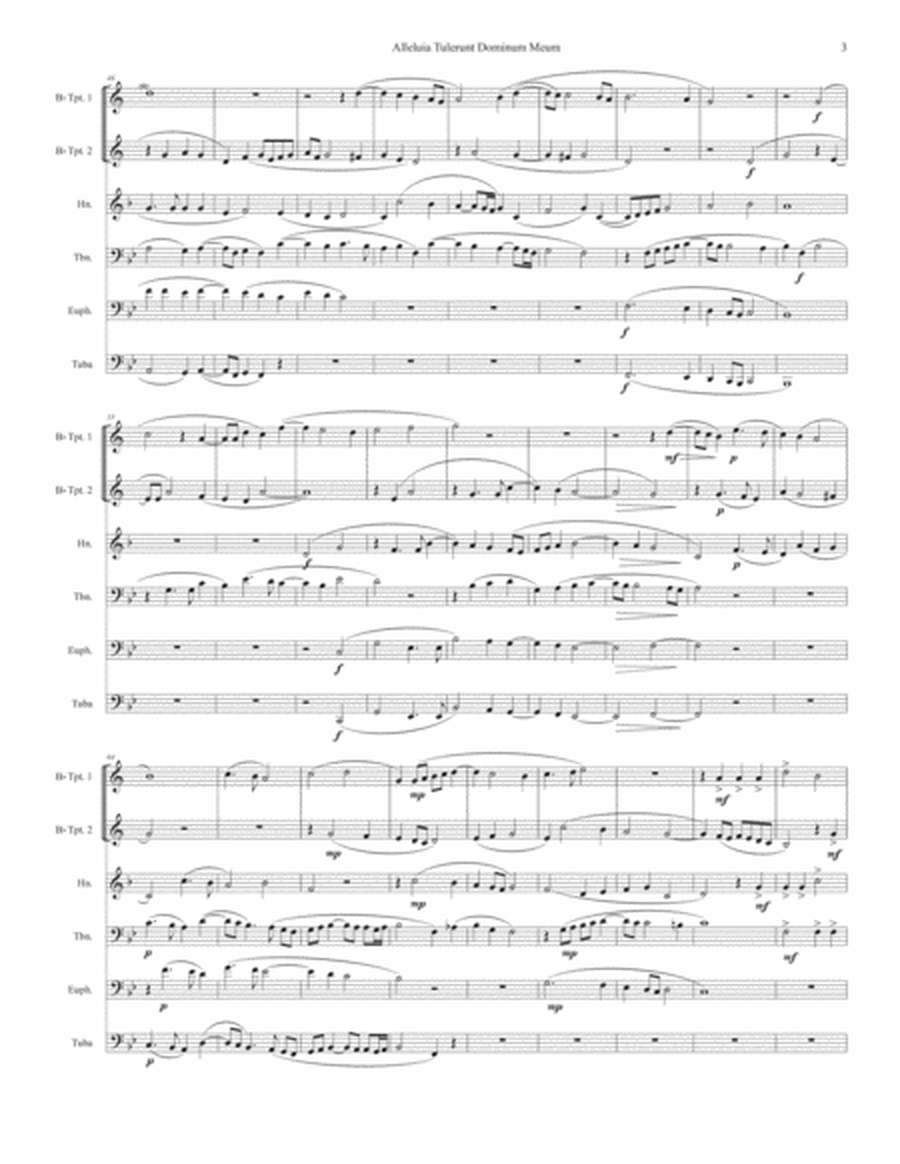 Alleluia Tulerunt Dominum Meum - Palestrina - for Brass Sextet or Brass choir image number null
