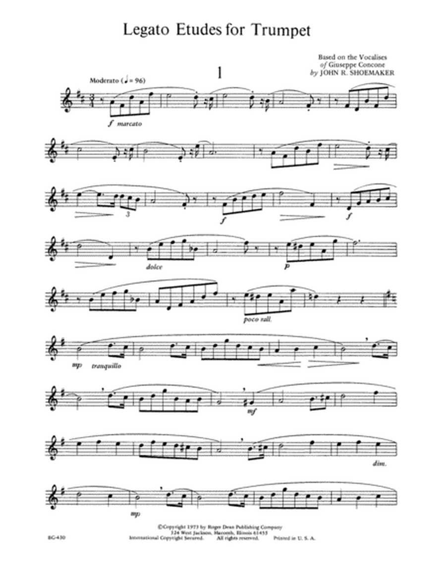 Legato Etudes for Trumpet