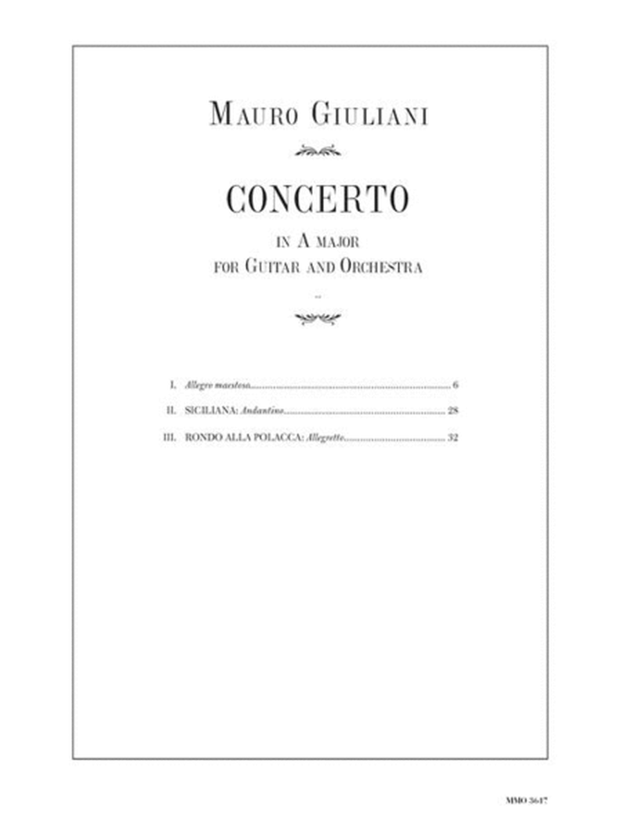 Giuliani – Guitar Concerto No. 1 in A Major, Op. 30 image number null