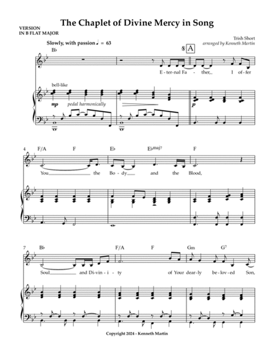 The Chaplet of Divine Mercy in Song - In four keys (Bb, C, D, & Eb) and Choir SATB image number null
