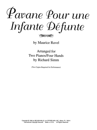 Book cover for Pavane Pour une Infante Defunte - Piano Duo (2 Pianos, 4 Hands)