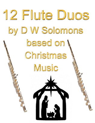 Book cover for 12 Flute duos based on traditional Christmas music
