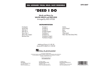 Book cover for 'Deed I Do (arr. Rick Stitzel) - Conductor Score (Full Score)