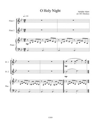 Book cover for O Holy Night (flute duet) with piano accompaniment