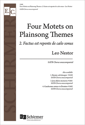 Book cover for Four Motets on Plainsong Themes: 2. Factus est repente de caelo sonus