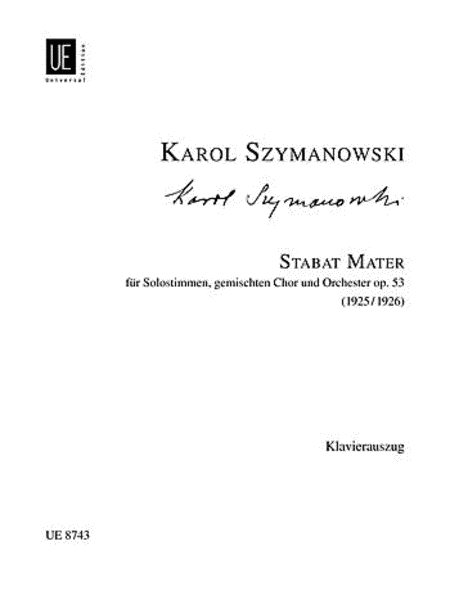 Stabat Mater, Vocal Score