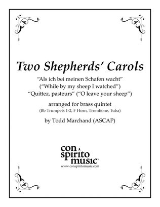 Book cover for Two Shepherds' Carols — brass quintet