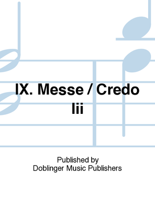 Book cover for IX. MESSE / CREDO III