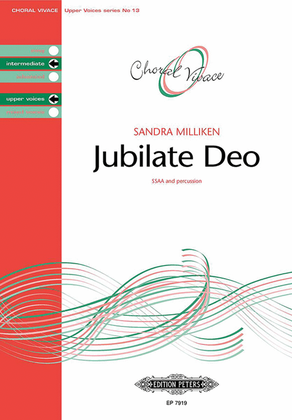 Book cover for Jubilate Deo for SSAA Choir and Percussion