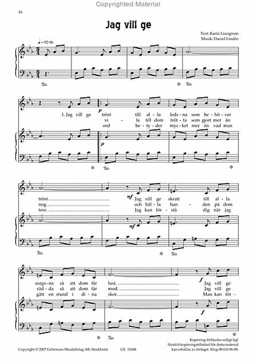 Det kunde vara jag - partitur Unison Choir - Sheet Music