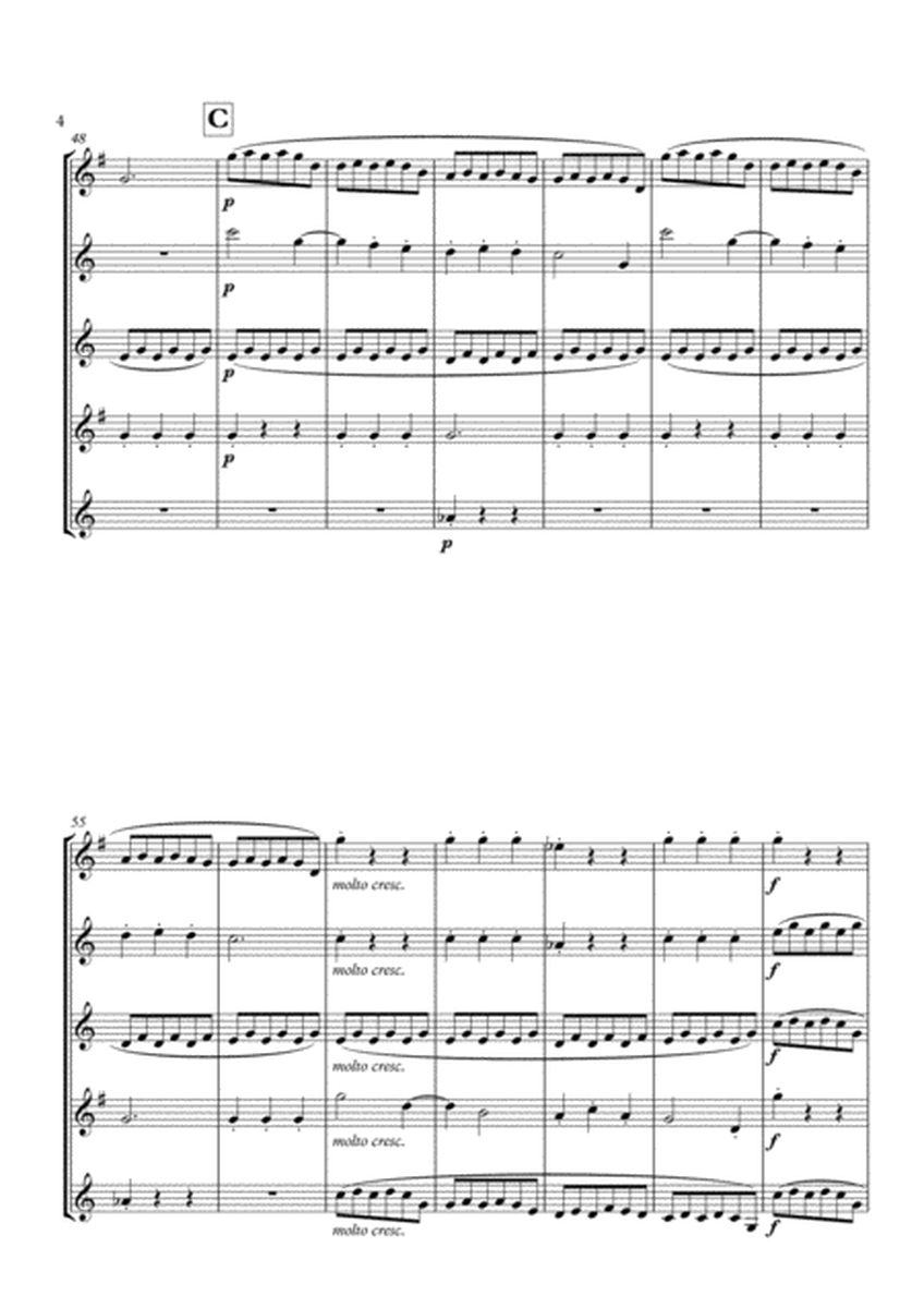 Slavonic Dance No. 8 Op. 46 arranged for Clarinet Quintet