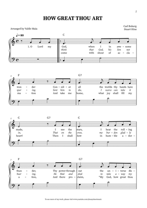 How Great Thou Art - Easy Beginner Piano