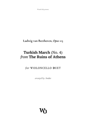 Book cover for Turkish March by Beethoven for Cello Duet