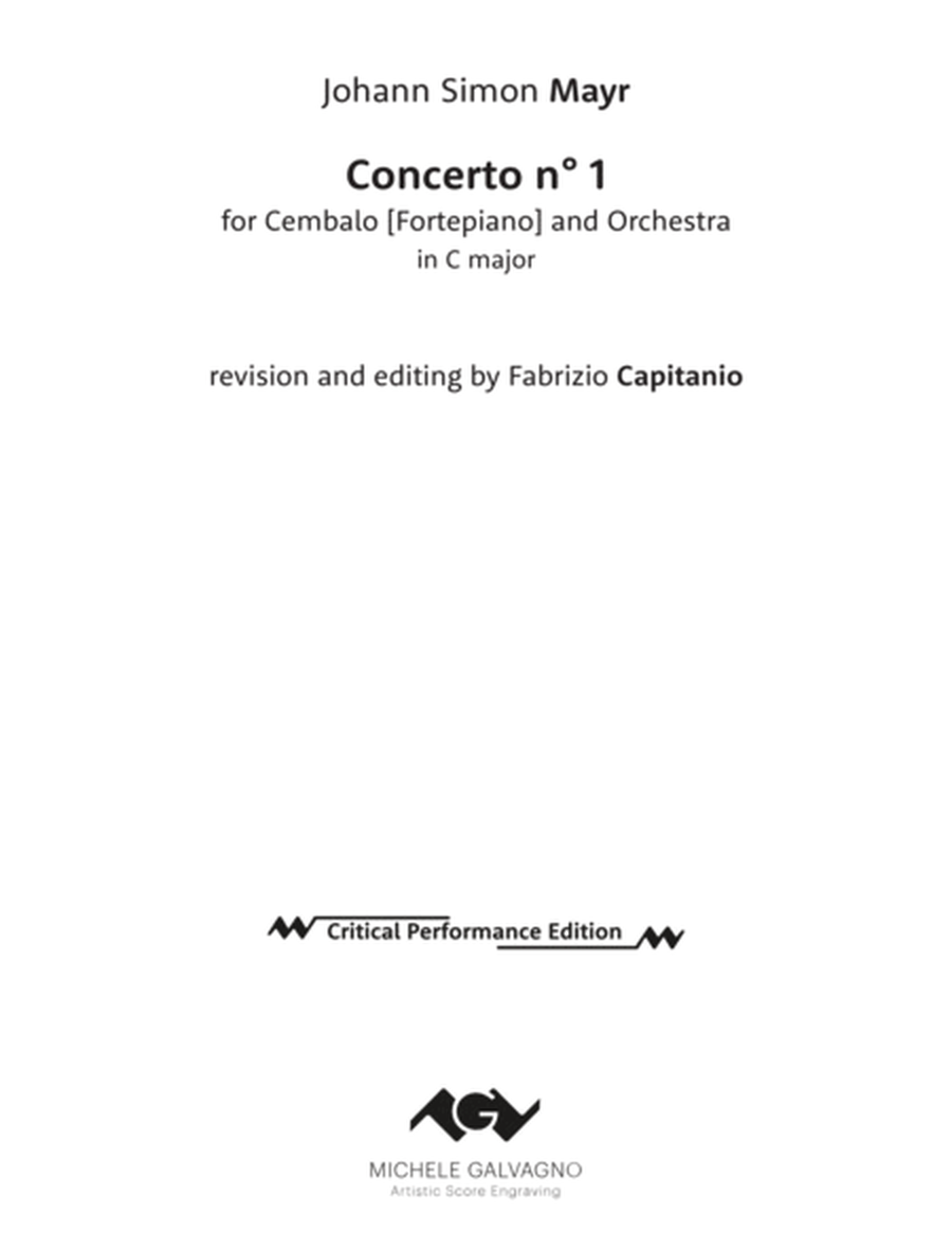 Concerto n° 1 for cembalo [fortepiano] and orchestra in C major - Score Only image number null