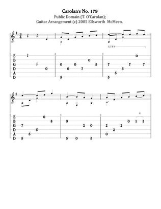 Carolan's No. 179 (For Fingerstyle Guitar Tuned Drop D)