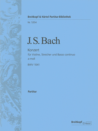 Book cover for Violin Concerto in A minor BWV 1041