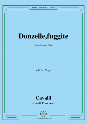 Book cover for Cavalli-Donzelle,fuggite,in G flat Major,for Voice and Piano