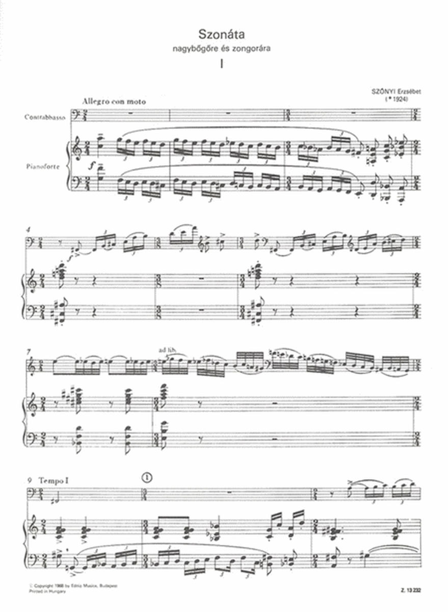 Sonate für Kontrabass und Klavier