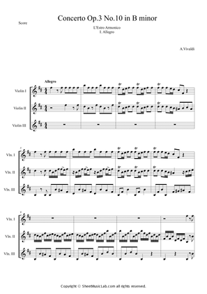Book cover for Concerto Op.3 No.10 in B minor RV 580 I. Allegro