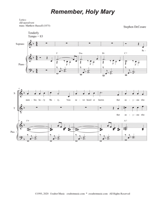 Book cover for Remember, Holy Mary (Vocal Quartet - (SATB)