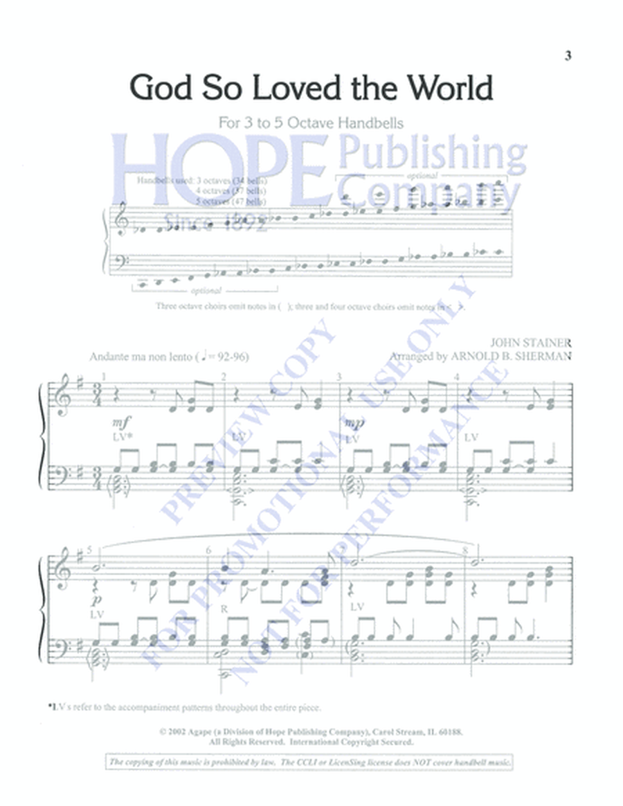 God So Loved the World by John Stainer 5-Octaves - Sheet Music