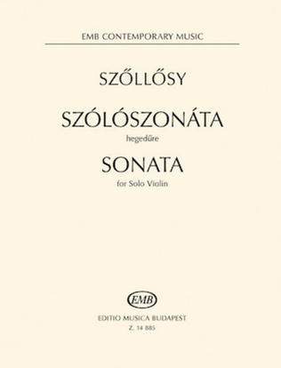 Book cover for Sonata for Solo Violin