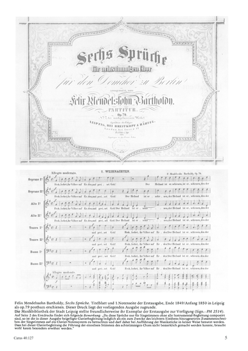 Sechs Spruche zum Kirchenjahr op. 79