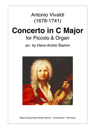 Book cover for Concerto in C Major by Antonio Vivaldi for piccolo and organ
