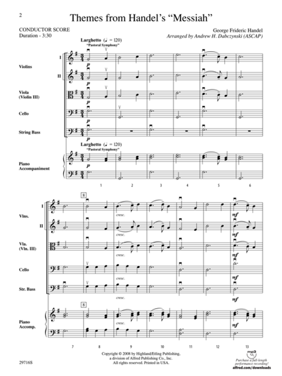 Themes from Handel's Messiah (score only) image number null